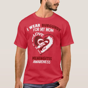 Camiseta Meningitis Conciencia Que Uso Borgoña Para Mi Mamá