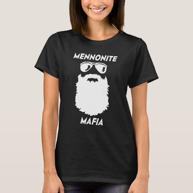 Camiseta MENNONITE MAFIA Barba Cristiano Jesús Humor de la  (Anverso)