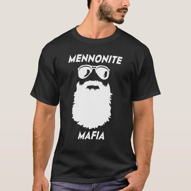 Camiseta MENNONITE MAFIA  Beard Christian Jesus Bible Humor (Anverso)