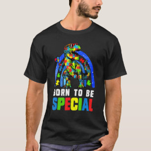 Camiseta Menor conciencia del autismo Dinosaurio Nació espe