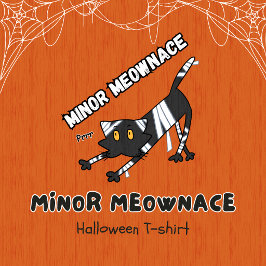 Camiseta Menor Meownace Boo Momia Juguetona Gato Halloween