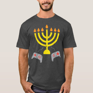 Camiseta Menorah Control de videojuegos Gamer Hanukkah Boys