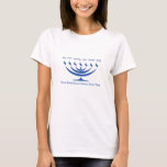 Camiseta Menorah de siete ramas de Israel y de Shema Israel<br><div class="desc">Menorah de siete ramas de Israel y del color del azul de Shema Israel</div>