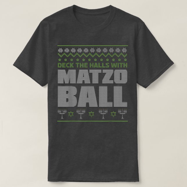 Camiseta Menorah Deck Matzo balls una XMonfea como Hanukkah (Diseño del anverso)