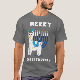 Camiseta Menorah Hanukkah Llama Alpaca Chanukah 2021 Cristo