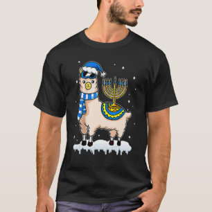 Camiseta Menorah Hanukkah Llama Cute Alpaca Chanukah Christ