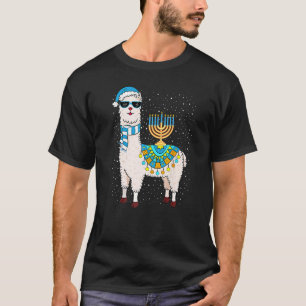 Camiseta Menorah Hanukkah Llama Cute Alpaca Chanukah Premiu