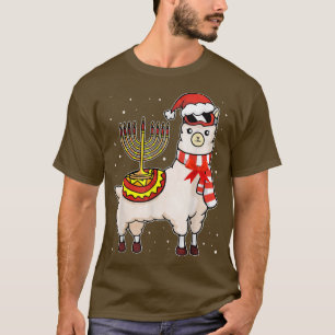 Camiseta Menorah Hanukkah Llama Cute Alpaca Navidades Pajam