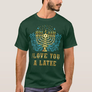 Camiseta Menorah Hanukkah te amo en Latke Family Matchi