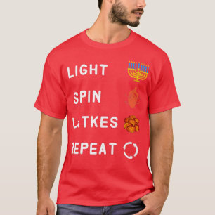 Camiseta Menorah Ligera Hanukkah Girar Los Lates De Comer D