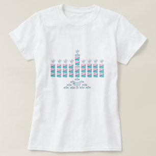 Camiseta ¡MENORAH-Rosado y trullo!