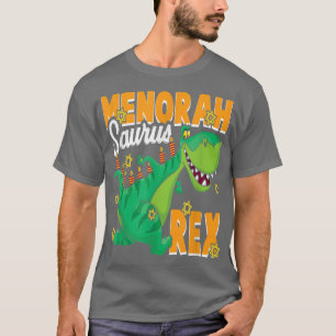 Camiseta Menorah Saurus Re Cute Hanukkah Tyrannosaurus Dino