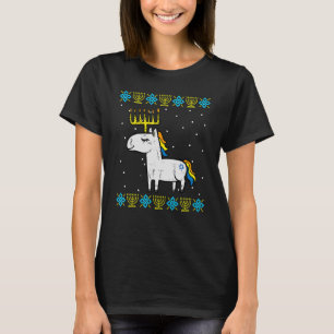 Camiseta Menorah Unicorn Jewnicorn Ugly Hanukkah Pajamas Ch