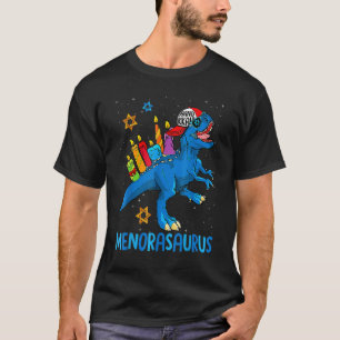Camiseta Menorasauro Rex Dinosaur Menorah Hanukkah