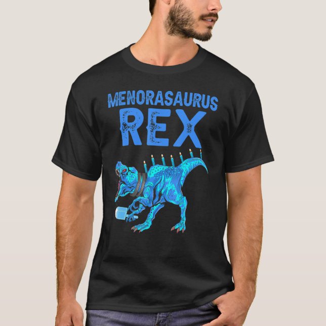Camiseta Menorasauro Rex Dinosaur Rex Hanukkah Menora Pu (Anverso)