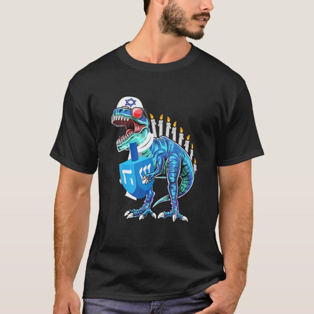 Camiseta Menorasauro Rex Dinosaur T - Rex Hanukkah For (Anverso)