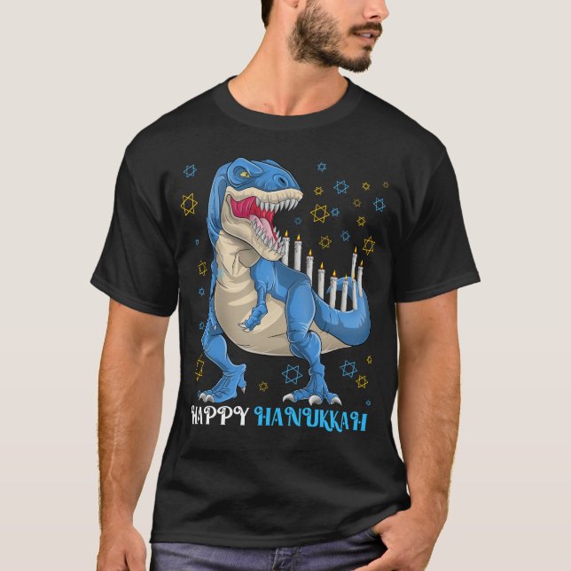 Camiseta Menorasauro Rex T Rex Dinosaur Hanukkah (Anverso)