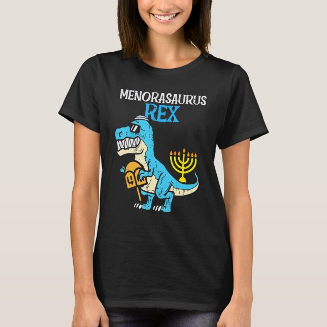 Camiseta Menorasaurus Rex Jew Dino Trex Toddler Boys Hanukk (Anverso)