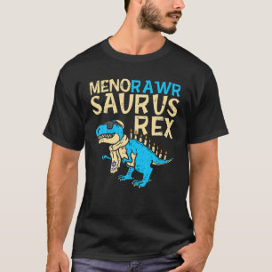 Camiseta Menorawr Saurus Rex Dinosaurio judío Hanukkah Kids