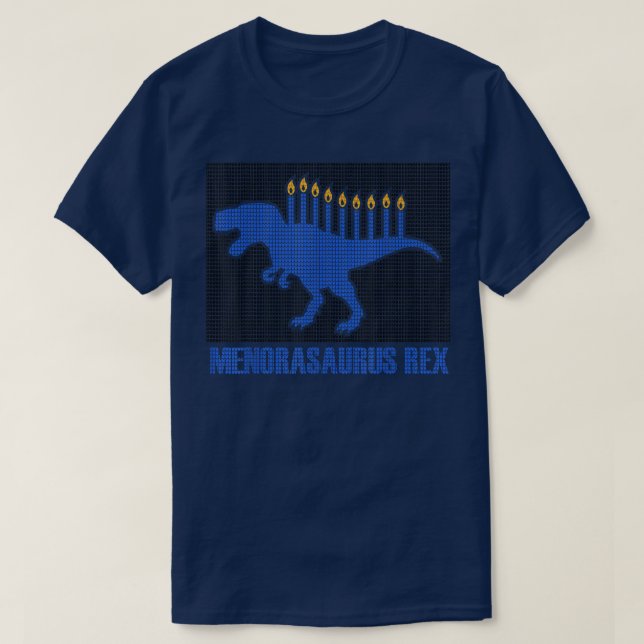 Camiseta Menorawrsaurus Rex Dinosaur Hanukkah Divertido jud (Diseño del anverso)