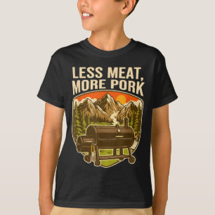 Camiseta Menos Carne Más Cerdo Divertido Bbq Ahumador Cerdo