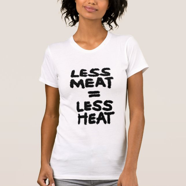 Camiseta Menos carne = menos calor (Anverso)