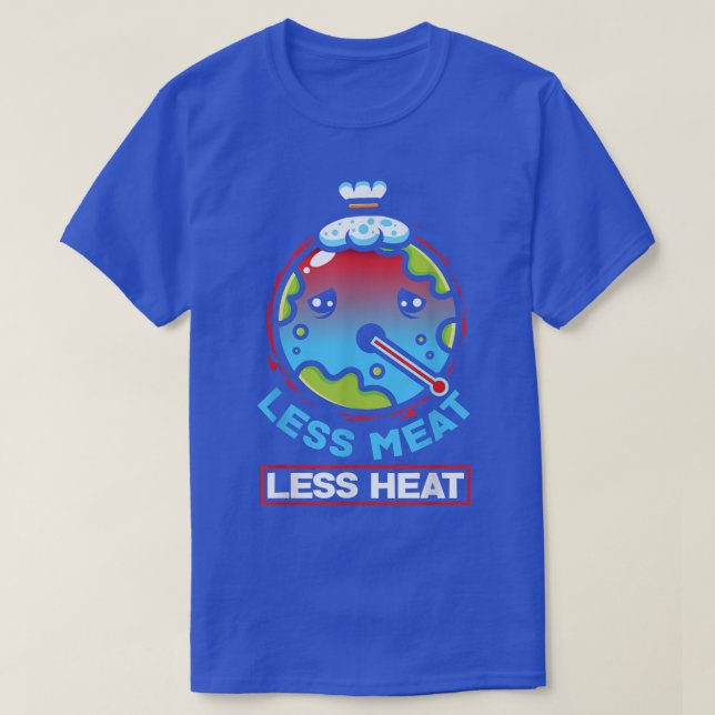 Camiseta Menos carne Menos calor Vegetariano Tofu Alimento  (Diseño del anverso)