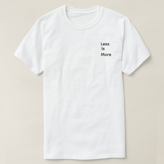 Camiseta Menos es más (Diseño del anverso)