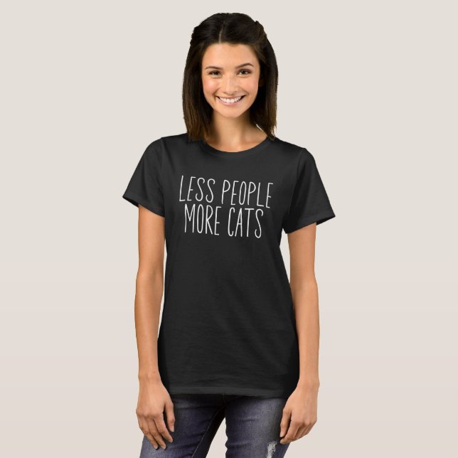 Camiseta Menos Gente Más Gatos (Anverso completo)