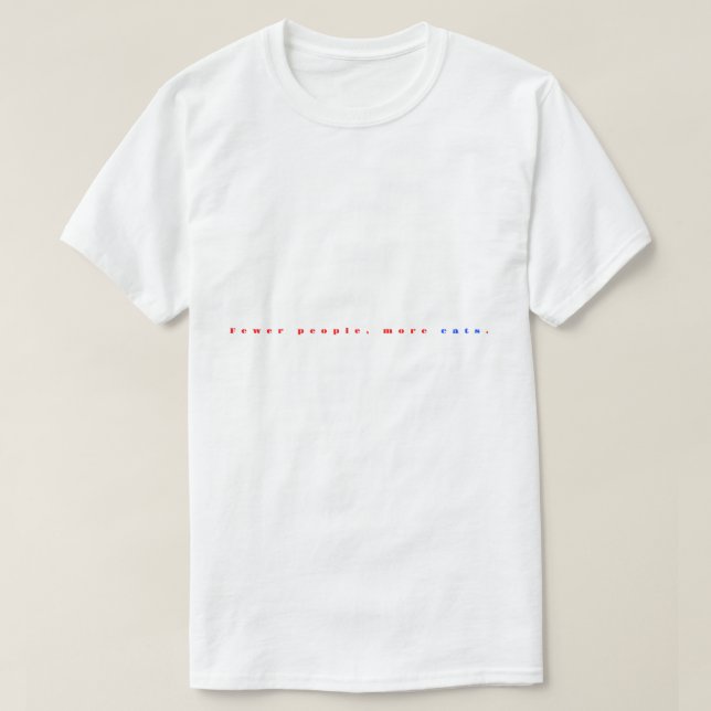 Camiseta Menos gente, más gatos. (Diseño del anverso)