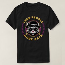 Camiseta Menos gente más gatos introvertido sarcástico