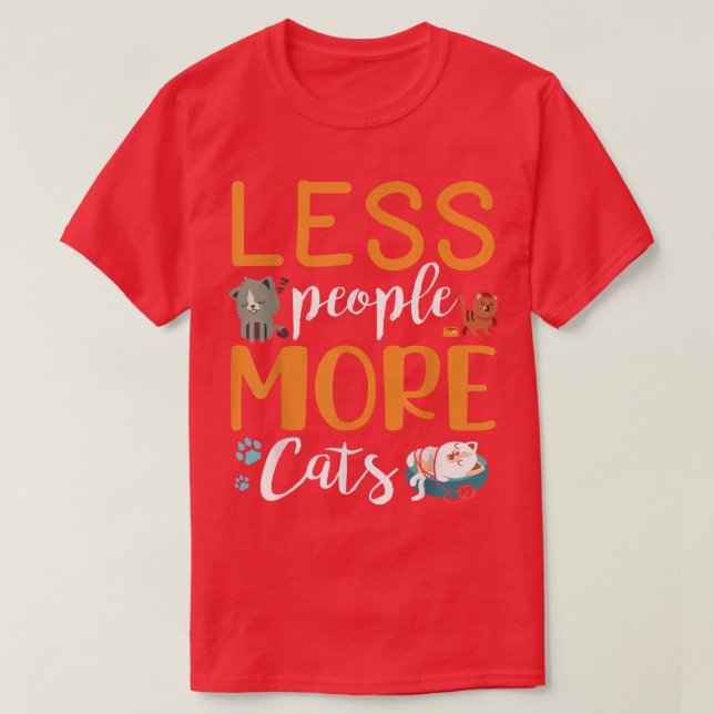 Camiseta Menos Gente Más Gatos Me Feliz, Hijo De Papá Gato (Diseño del anverso)