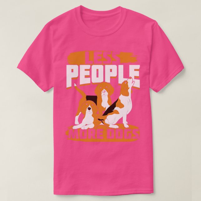 Camiseta Menos gente más perros Beagle regalo de propietari (Diseño del anverso)