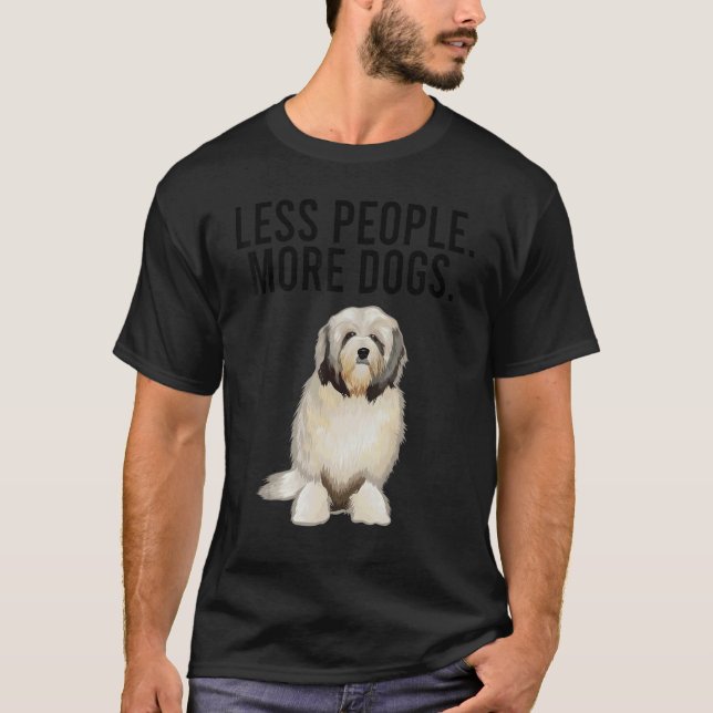 Camiseta Menos gente más perros Lowchen Introvert (Anverso)