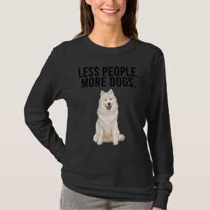 Camiseta Menos Gente Más Perros Samoyedo Introvertido
