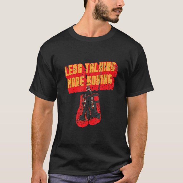 Camiseta Menos hablemos de más guantes de boxeo de boxeo (Anverso)