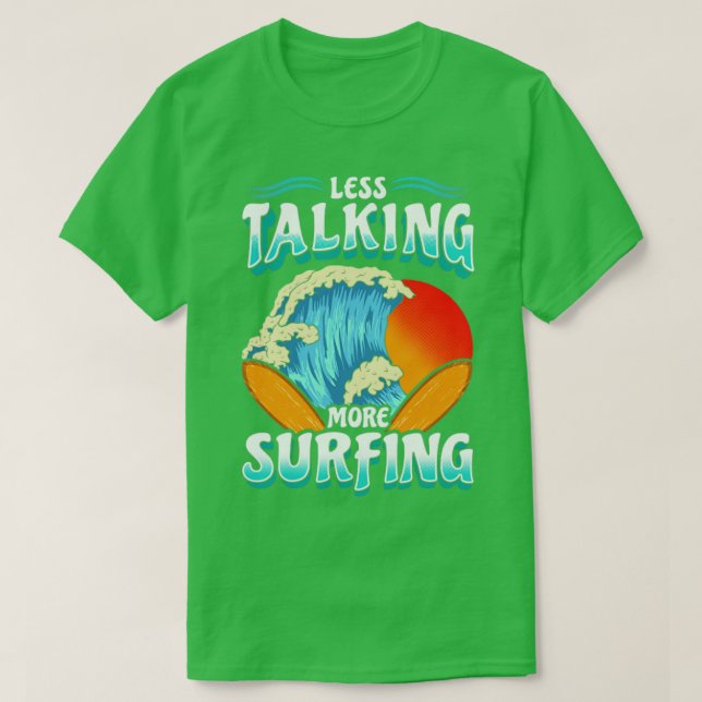 Camiseta Menos Palabras De Surfista (Diseño del anverso)