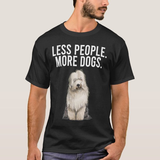 Camiseta Menos persona más perros Bobtail (Anverso)