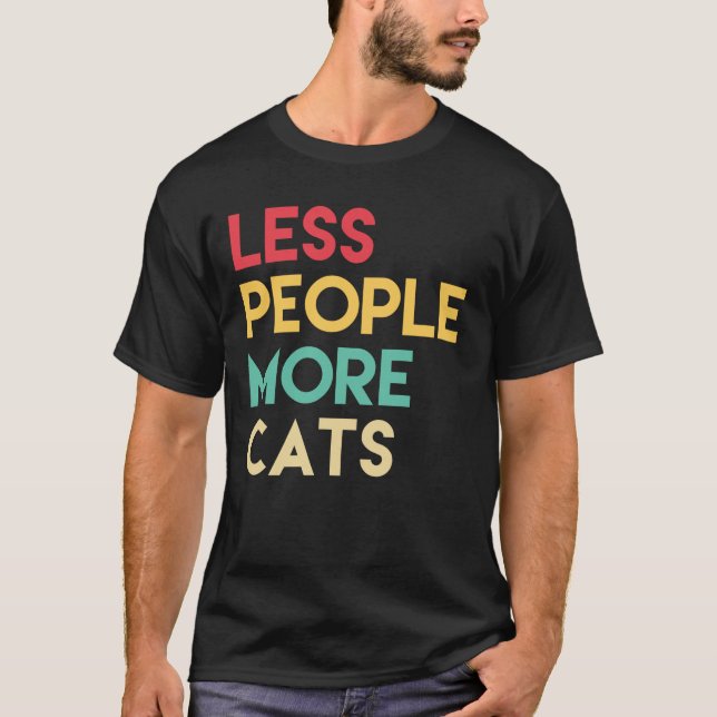 Camiseta Menos personas más gatos (Anverso)