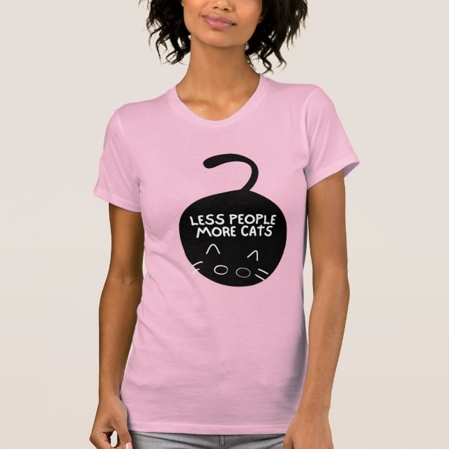 Camiseta "Menos personas, más gatos", capo caprichoso (Anverso)