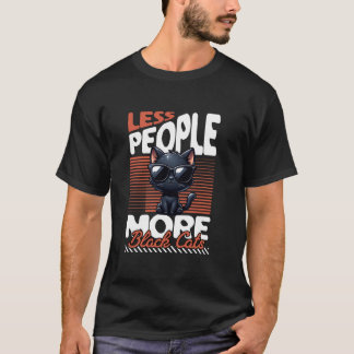 Camiseta Menos personas más gatos negros
