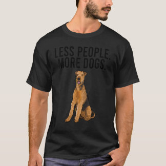 Camiseta Menos personas más perros Airedale Terrier Introve