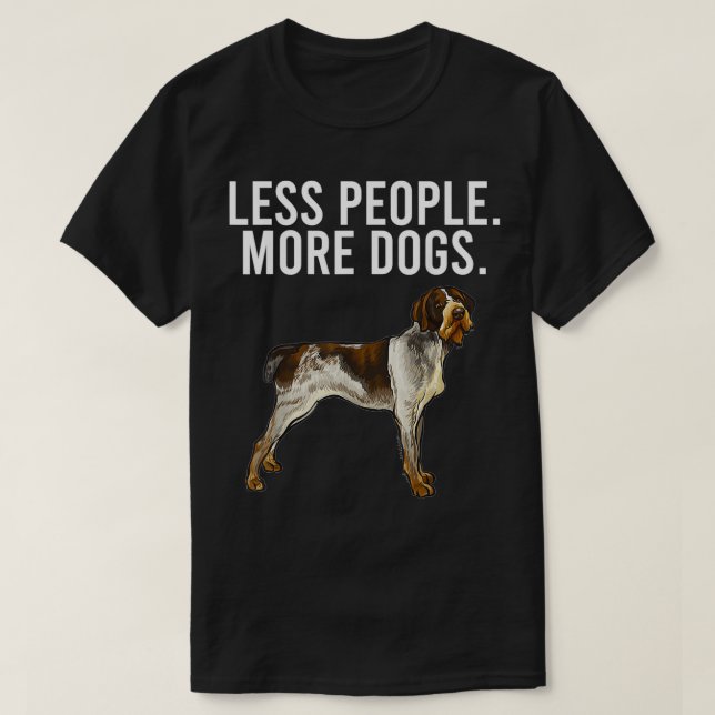 Camiseta Menos personas más perros, apuntador con cable ale (Diseño del anverso)