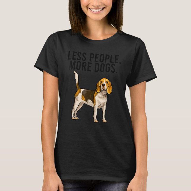 Camiseta Menos personas más perros Beagle Introvert (Anverso)