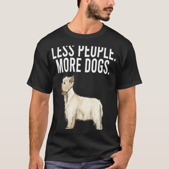 Camiseta Menos personas más perros en los territorios blanc (Anverso)