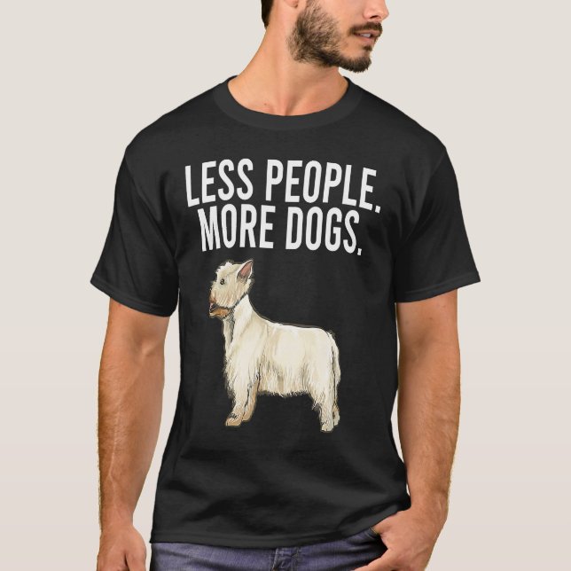 Camiseta Menos personas más perros en los territorios blanc (Anverso)