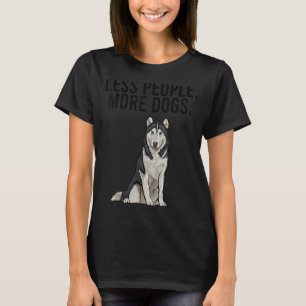 Camiseta Menos personas más perros Husky Introvert siberian