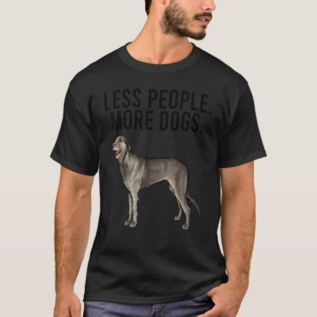Camiseta Menos personas más perros introvertido lobo irland (Anverso)