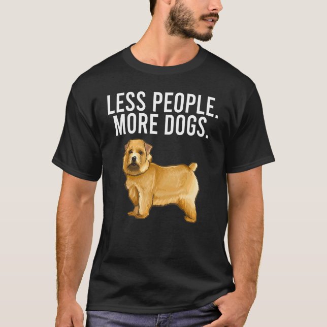 Camiseta Menos personas más perros Norwich Terrier Introver (Anverso)