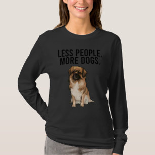 Camiseta Menos Personas Más Perros Spaniel Tibetano  Introv
